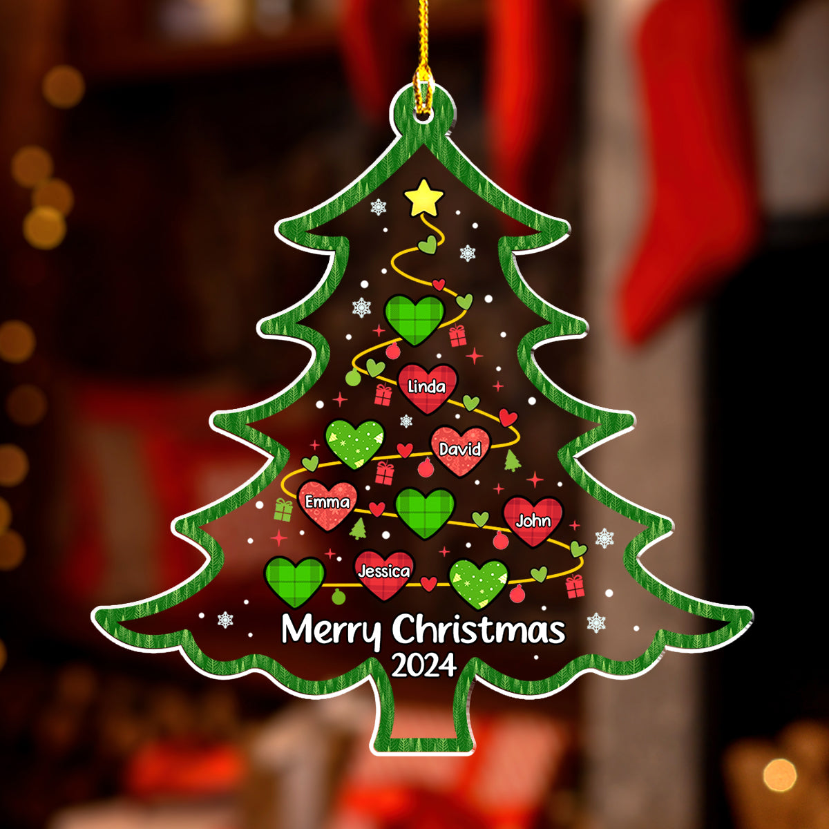 Merry Christmas 2024 - Personalized Custom Acrylic Ornament