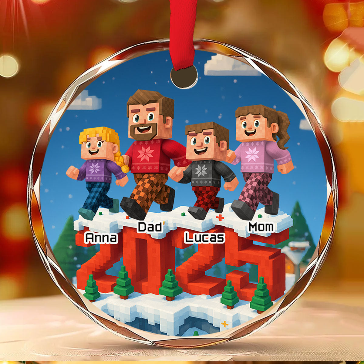 Us In This Year - Personalized Custom 3D Effect Glass Ornament