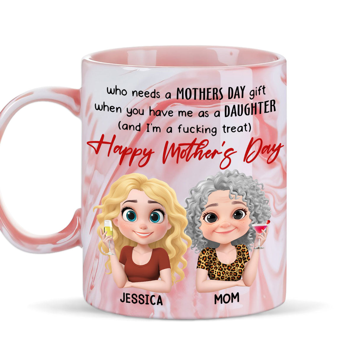 Flawless Child Zero Receipt Needed - Personalized Custom Pink Marble Mug