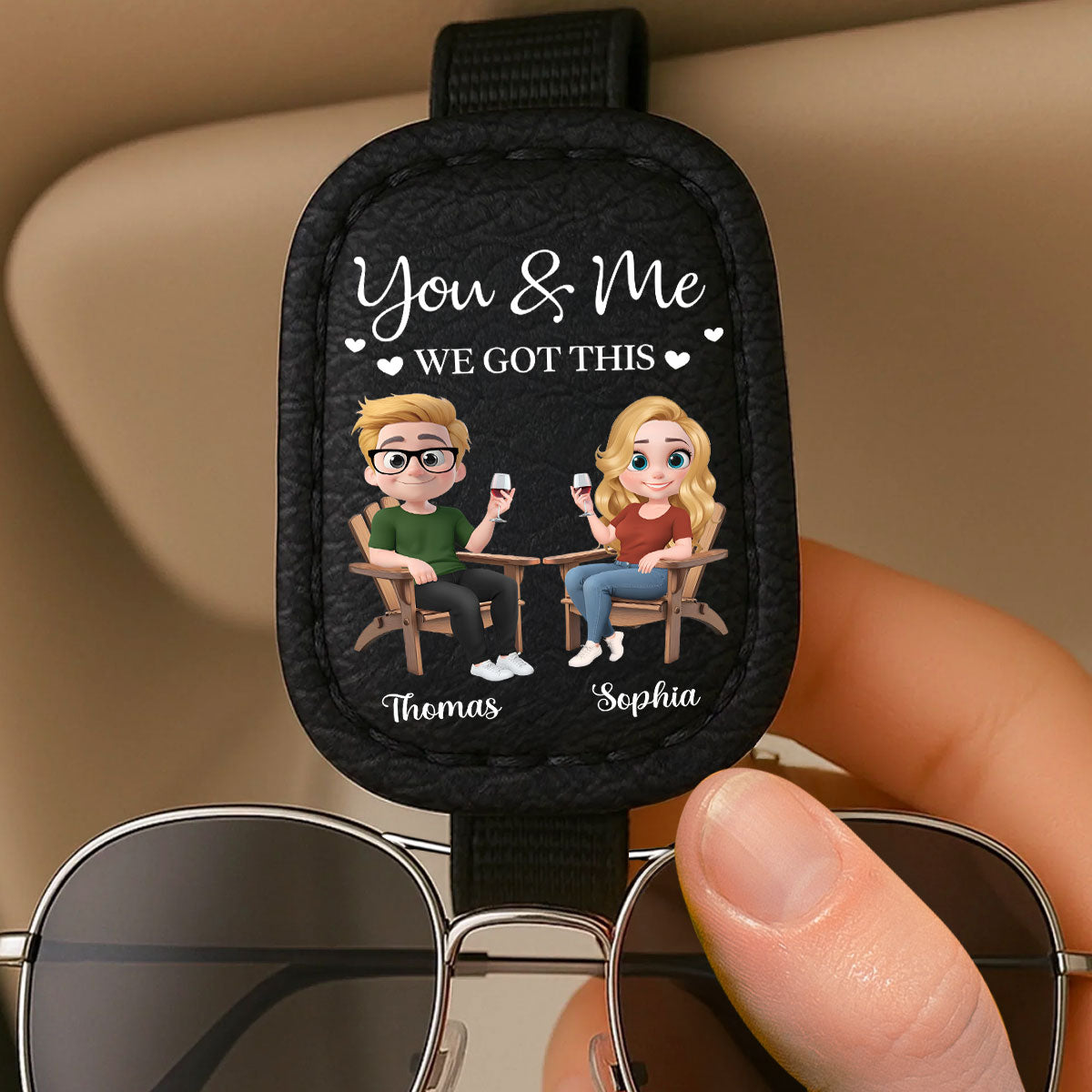 You And Me Got This - Personalized Custom Sunglasses Holder For Car Visor
