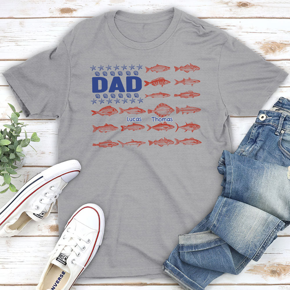 Fish and Sea Shells Papa - Personalized Custom Shirt