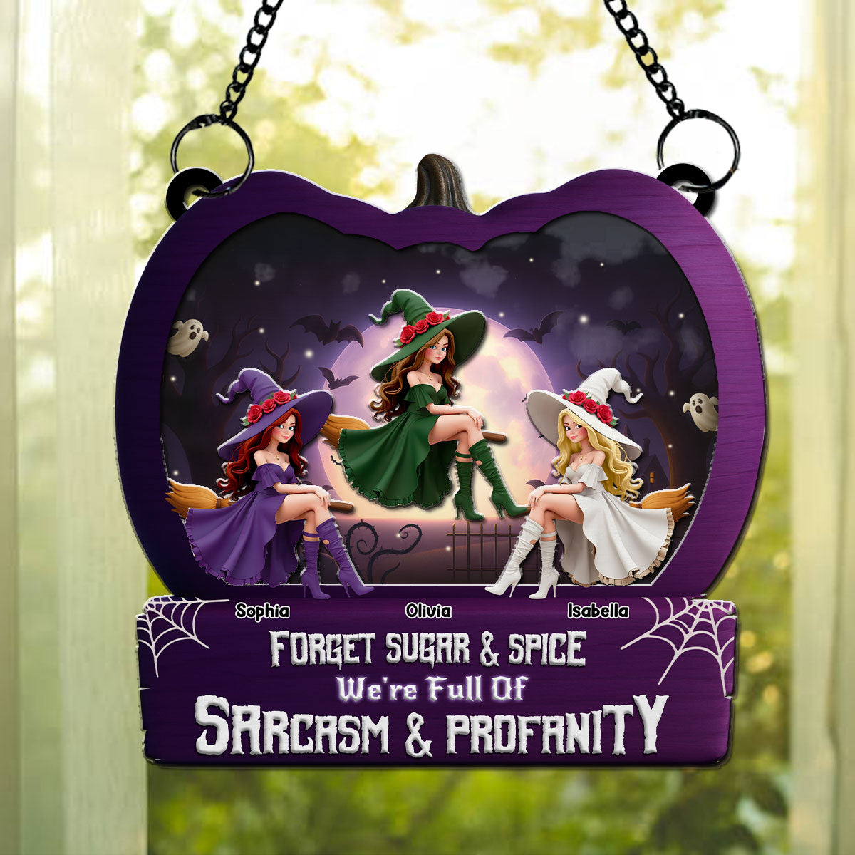 Witch Bestie Forever - Personalized Custom Suncatcher