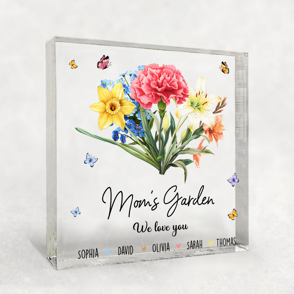 Flower Birth Month Garden - Personalized Custom Acrylic Plaque