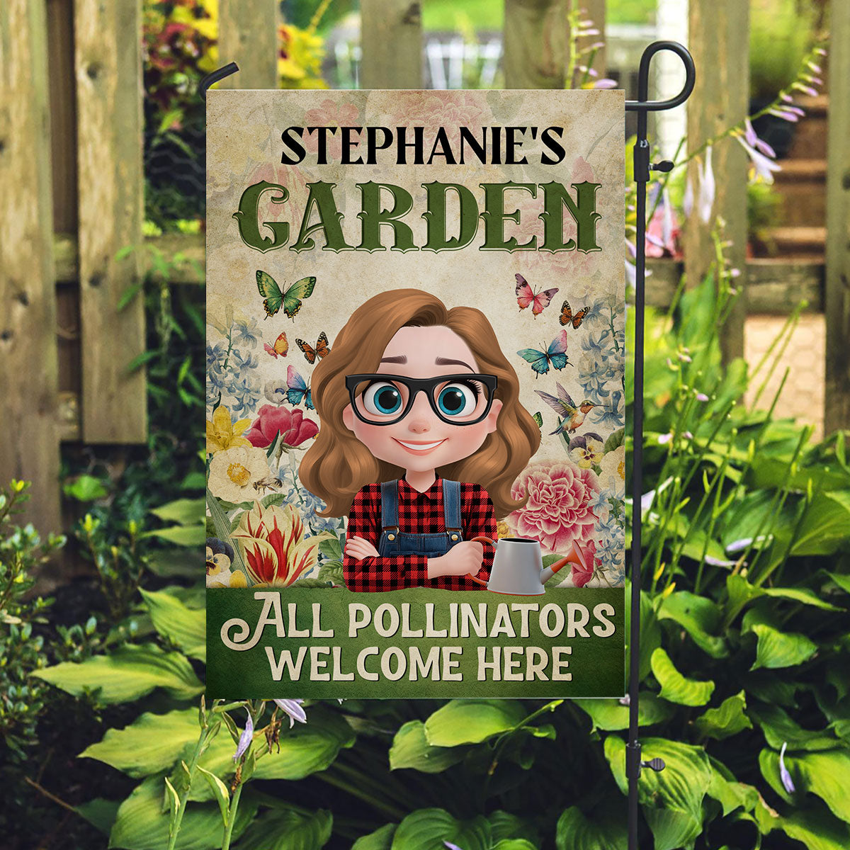 Welcome Here All Pollinators - Personalized Custom Flag
