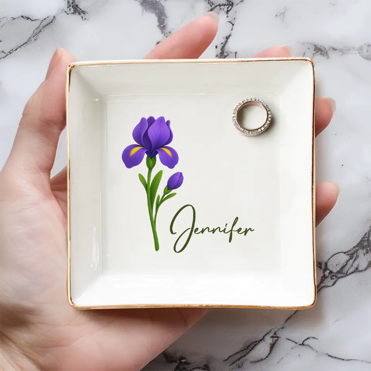 Friends Are Flowers That Never Fade 2 - Personalized Custom Jewelry Dish