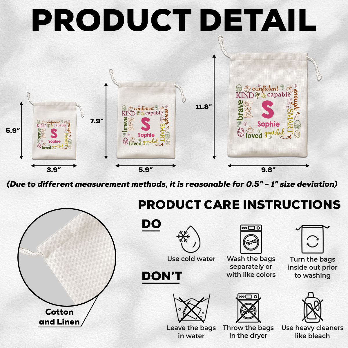 Happy Easter Name Letter - Personalized Custom Favor Bag