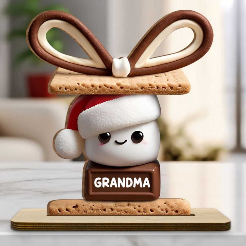 Happy Smores - Personalized Custom 2-Layer Wood Plaque With Flat Base