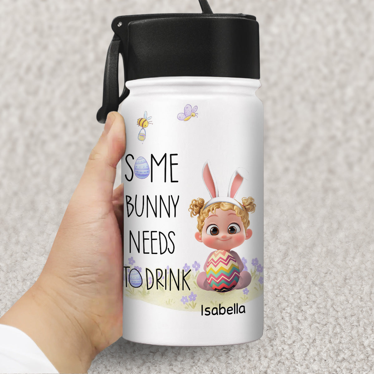 Some Bunny Needs A Drink - Personalized Custom Kids Water Bottle