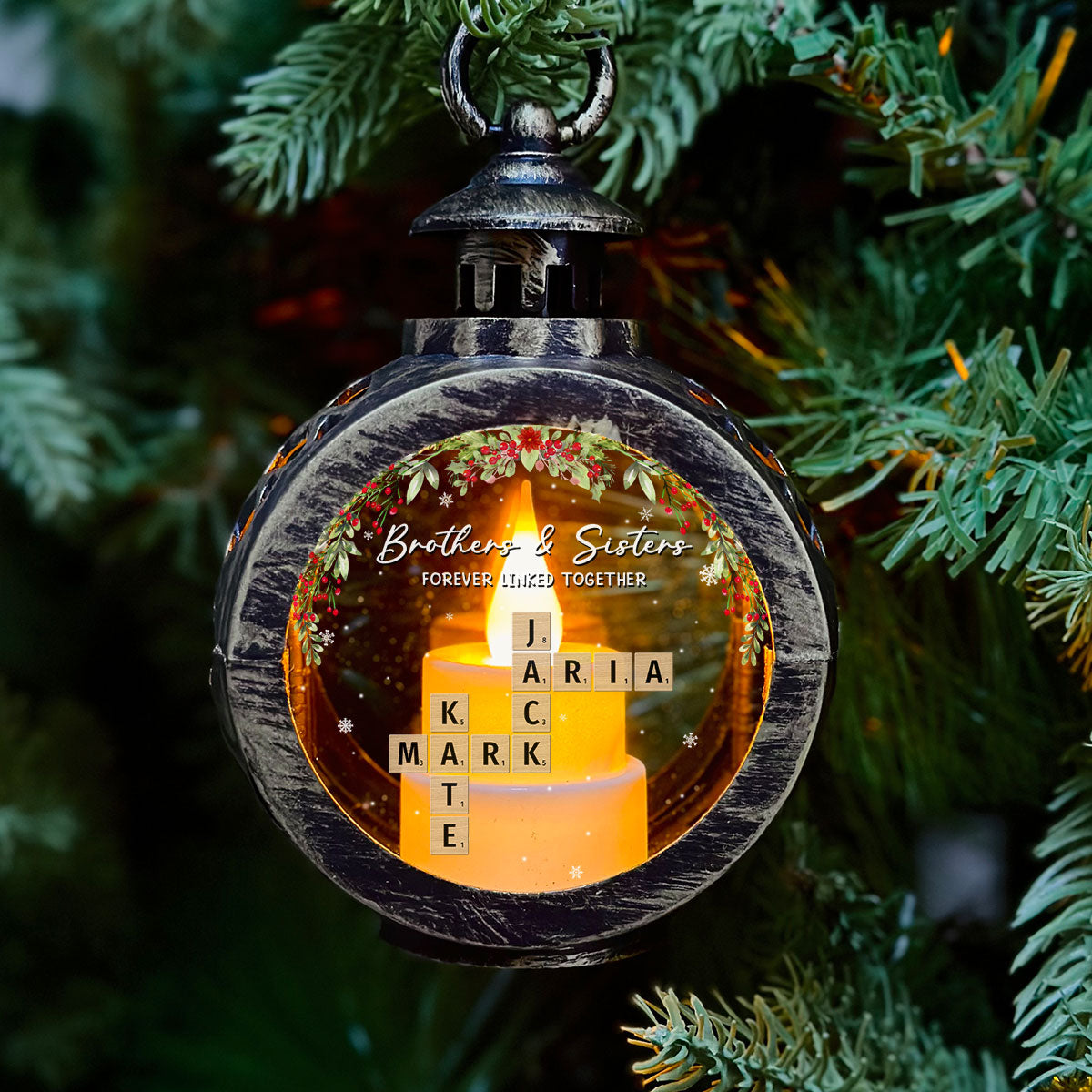 Family Roots Hold Us Close - Personalized Custom Christmas Lantern
