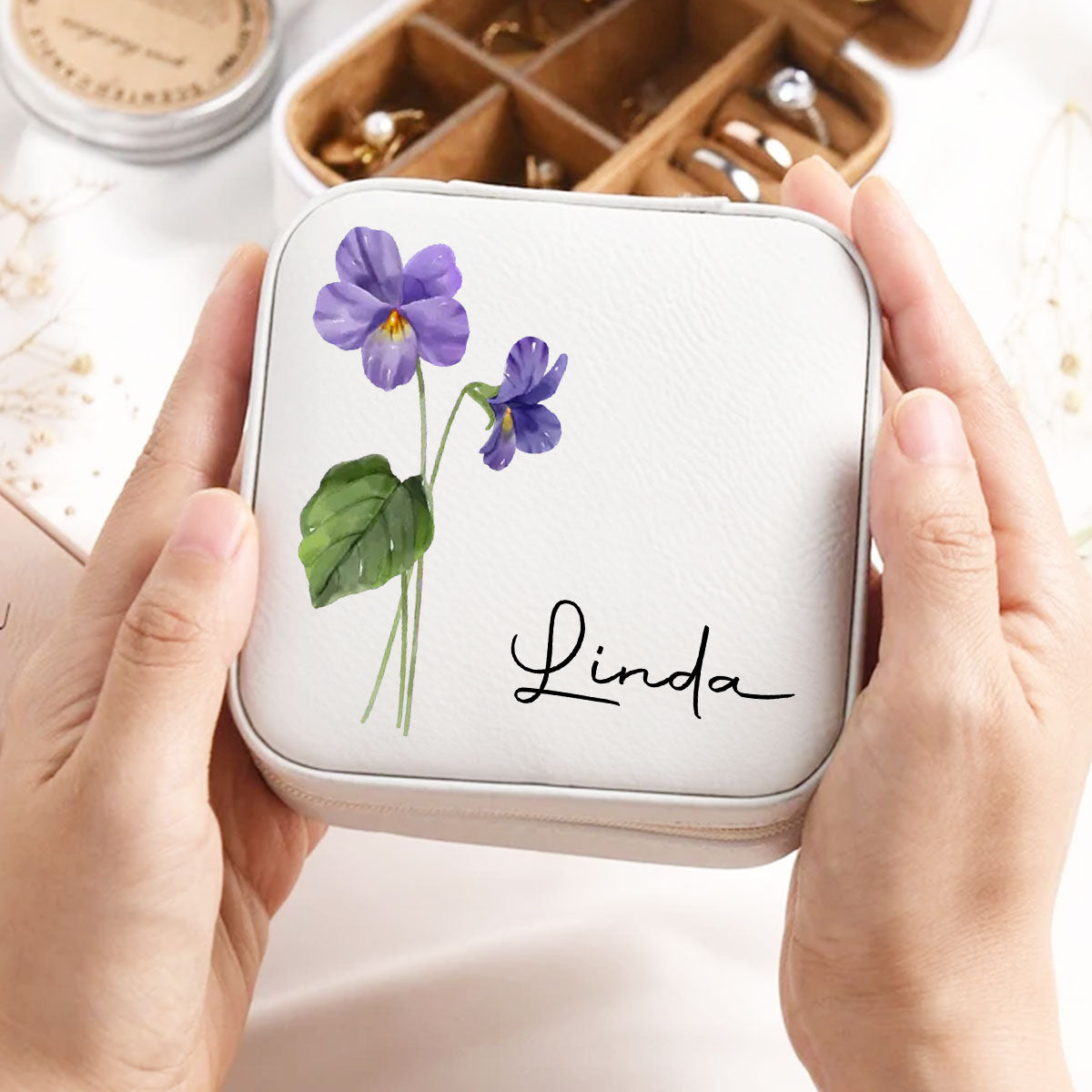 Friends Are Flowers That Never Fade - Personalized Custom Jewelry Box
