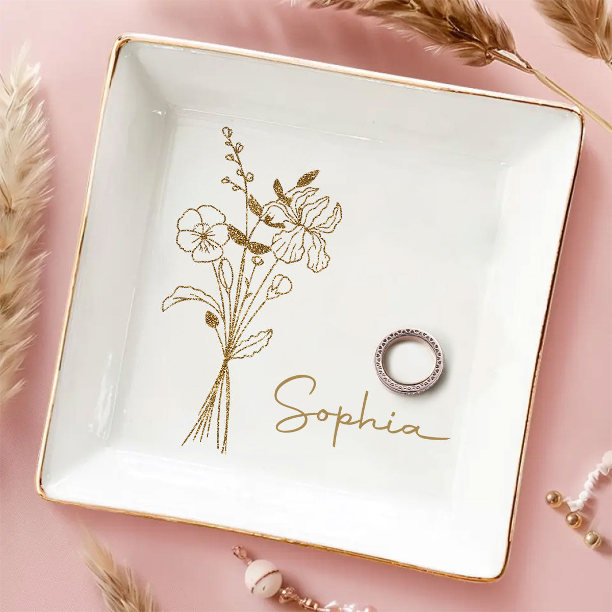 Friends Are Blossoms That Last Forever - Personalized Custom Jewelry Dish