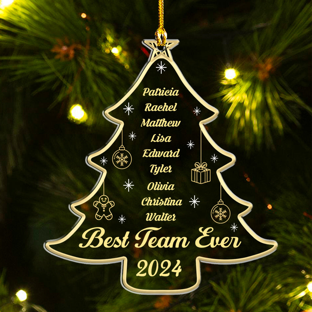 Best Team Ever Tree - Personalized Custom Acrylic Ornament