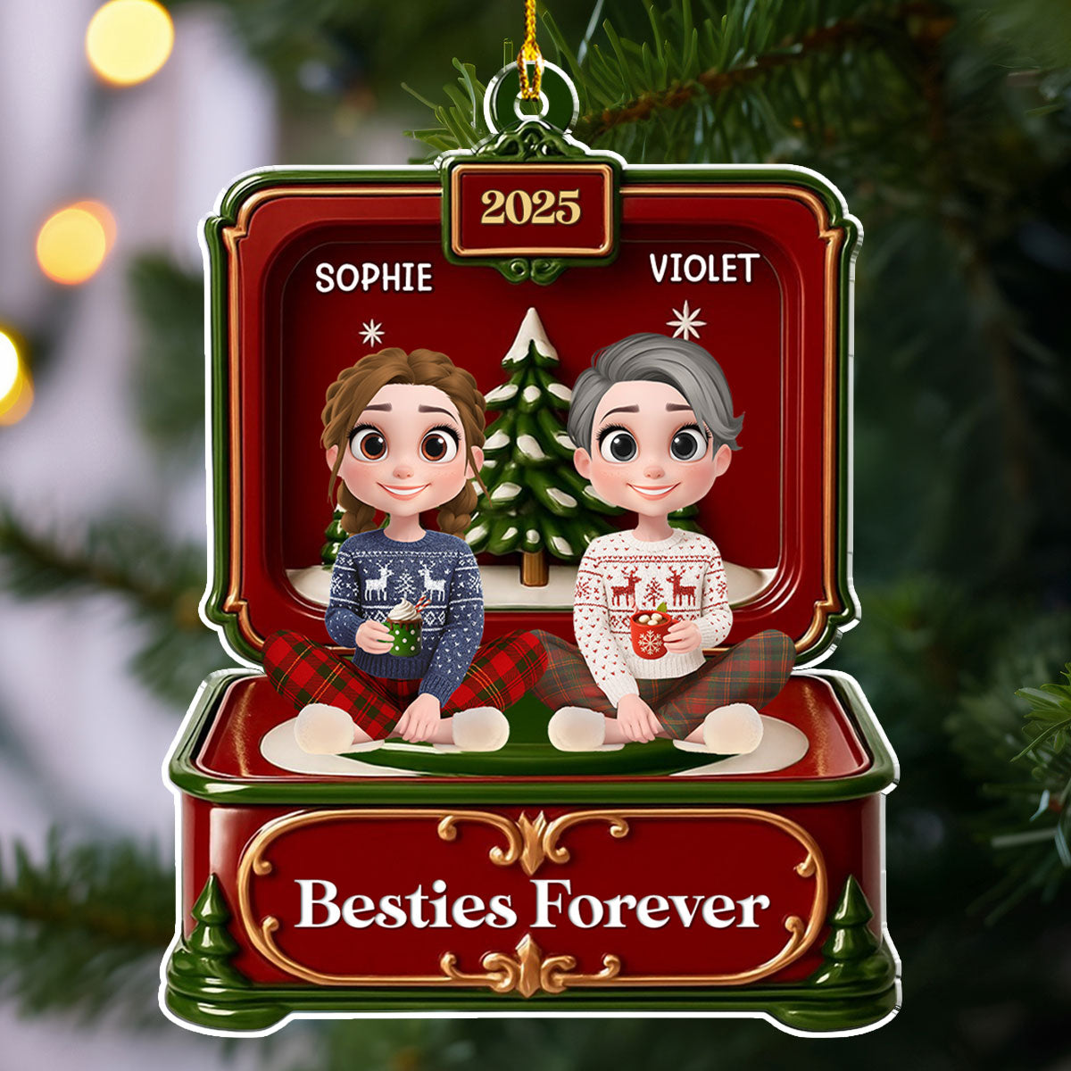 Sisters Forever - Personalized Custom Acrylic Ornament