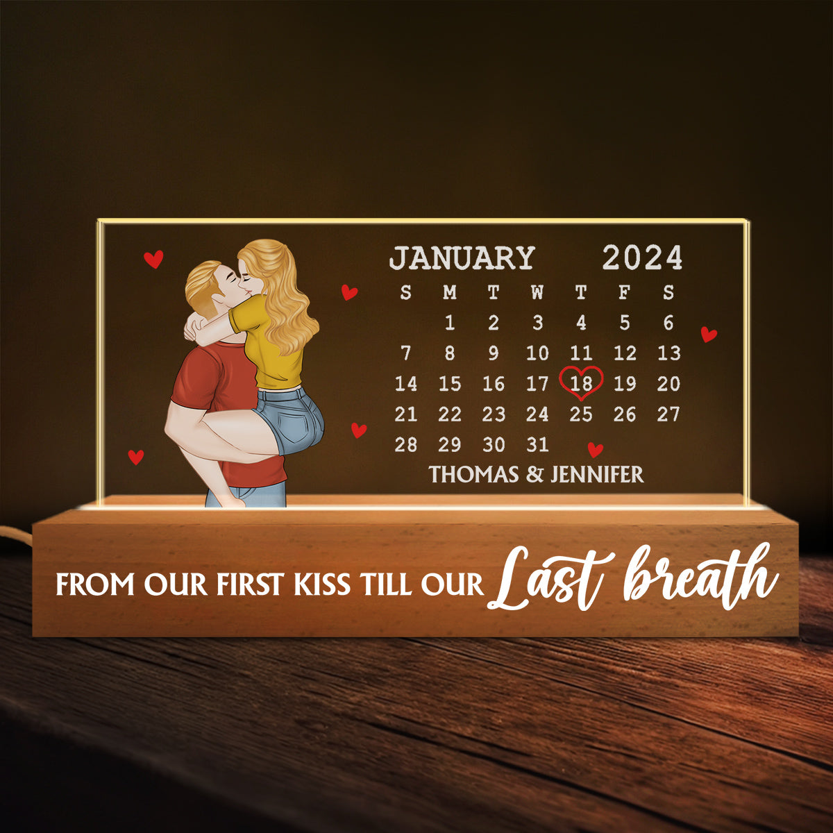 Needs You Till The End - Personalized Custom Acrylic 3D LED Night Light