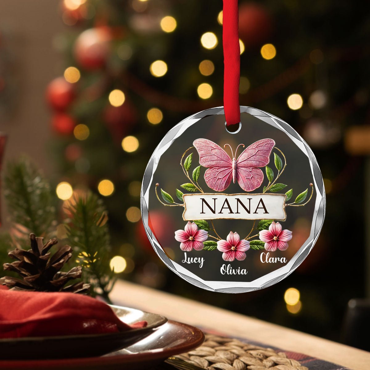 Love Being A Nana - Personalized Custom Glass Ornament