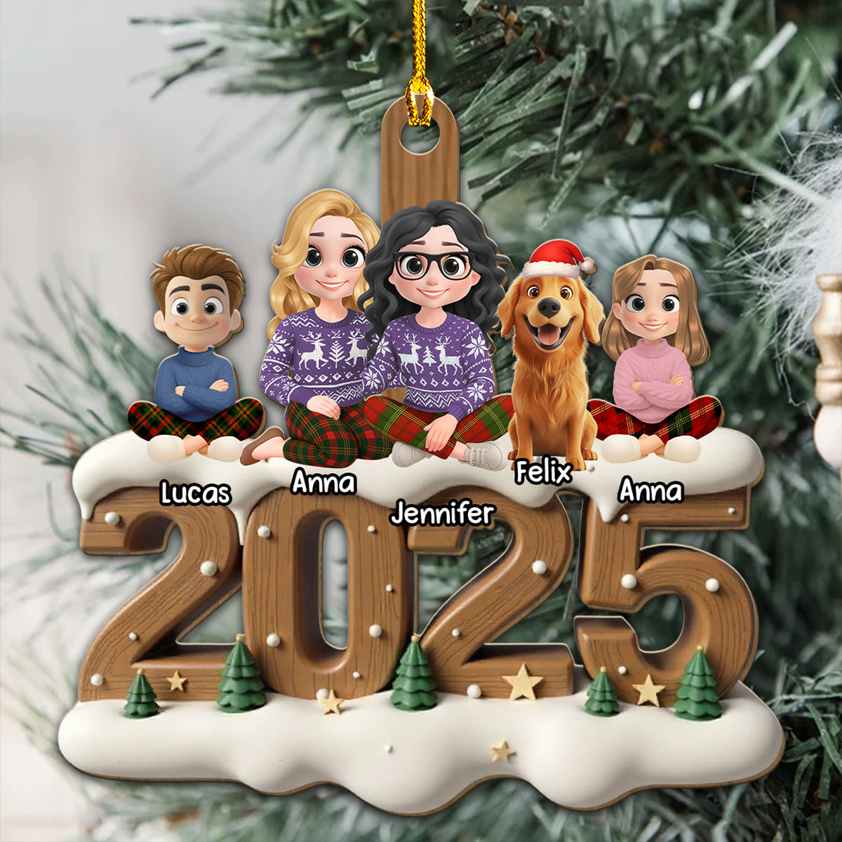 Us Together Now Onwards - Personalized Custom 3D Effect Wood Ornament