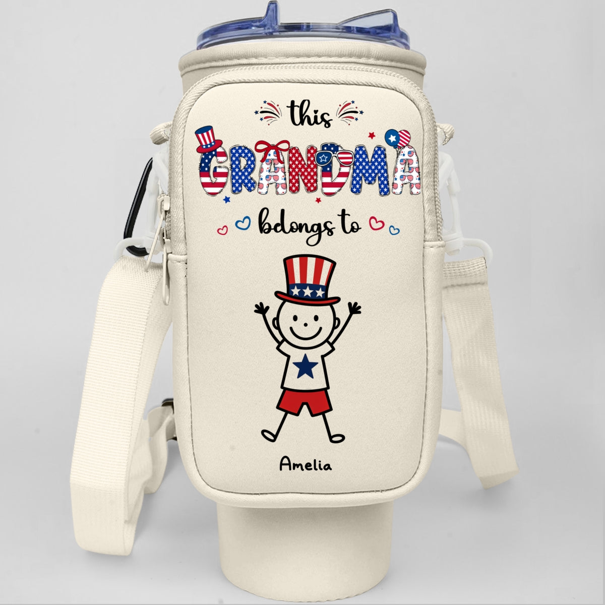 Home Is Where Your Grandma Is - Personalized Custom Water Bottle Carrier Bag