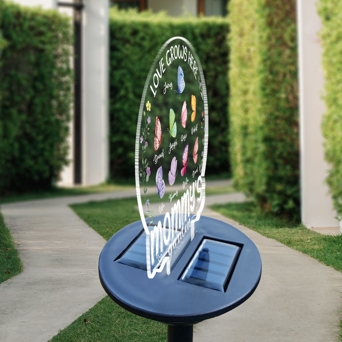 Lovely Butterfly Of Grandma - Personalized Custom Solar Light