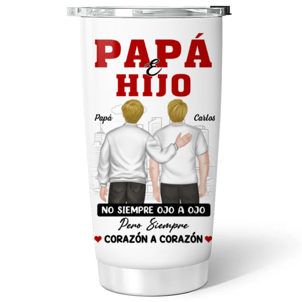 Padre E Hijo Mismo Corazón - Vaso Personalizado