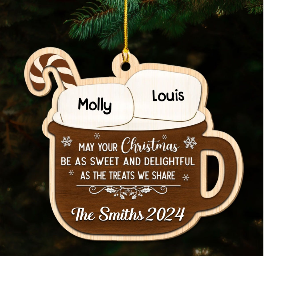 Hot Cocoa Sweet And Delightful - Personalized Custom Wood Ornament
