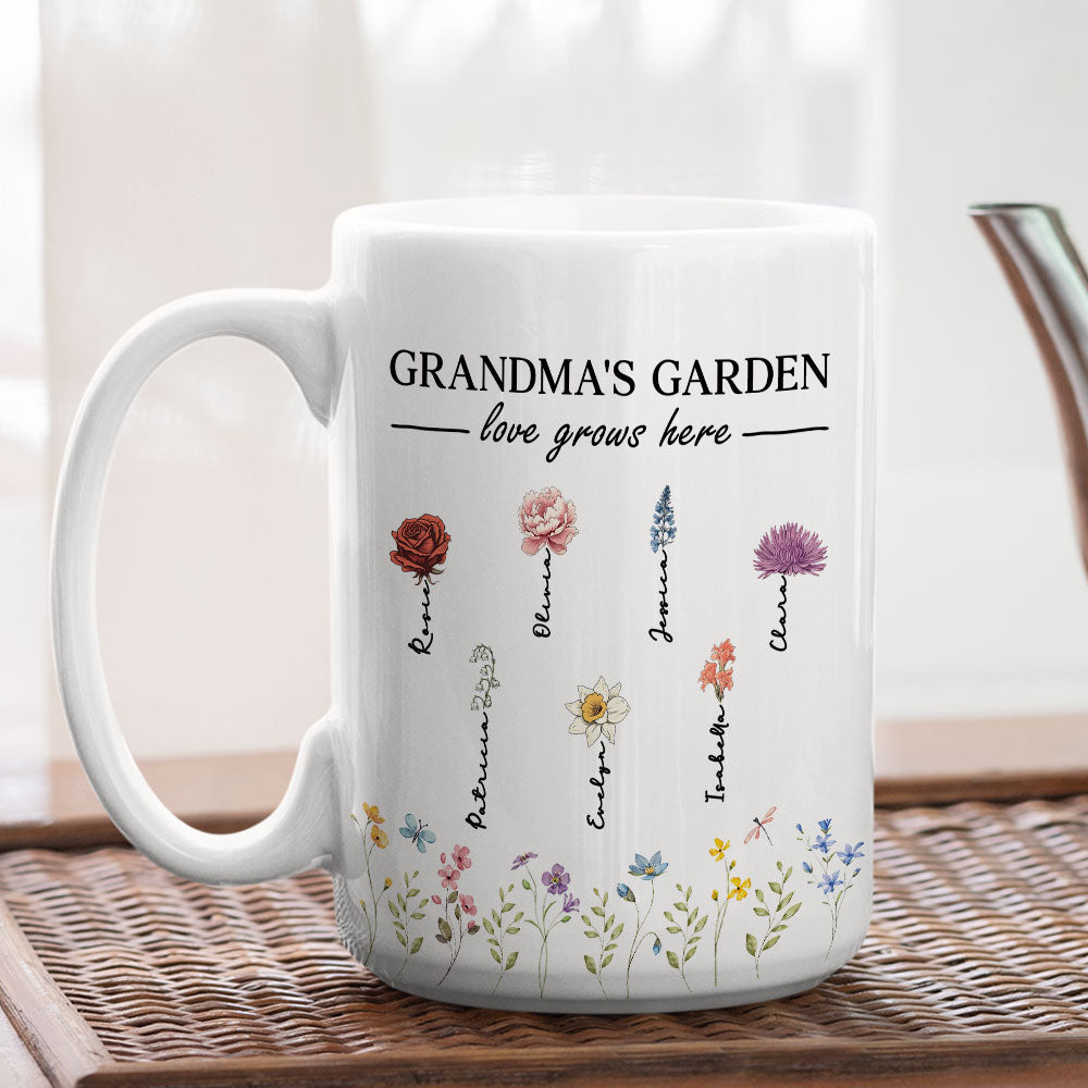 Love Grows Here - Personalized Custom Coffee Mug