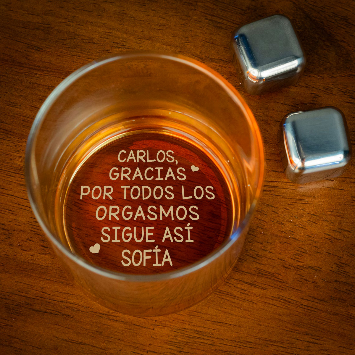 Placer Siempre Garantizado Contigo - Vaso de Whisky Grabado Personalizado