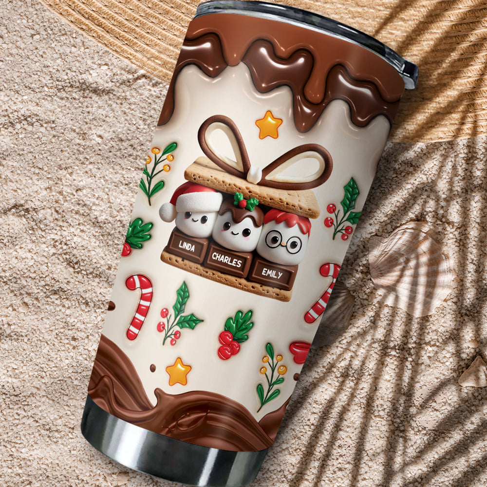 Happy Smores Christmas - Personalized Custom 3D Inflated Effect Tumbler