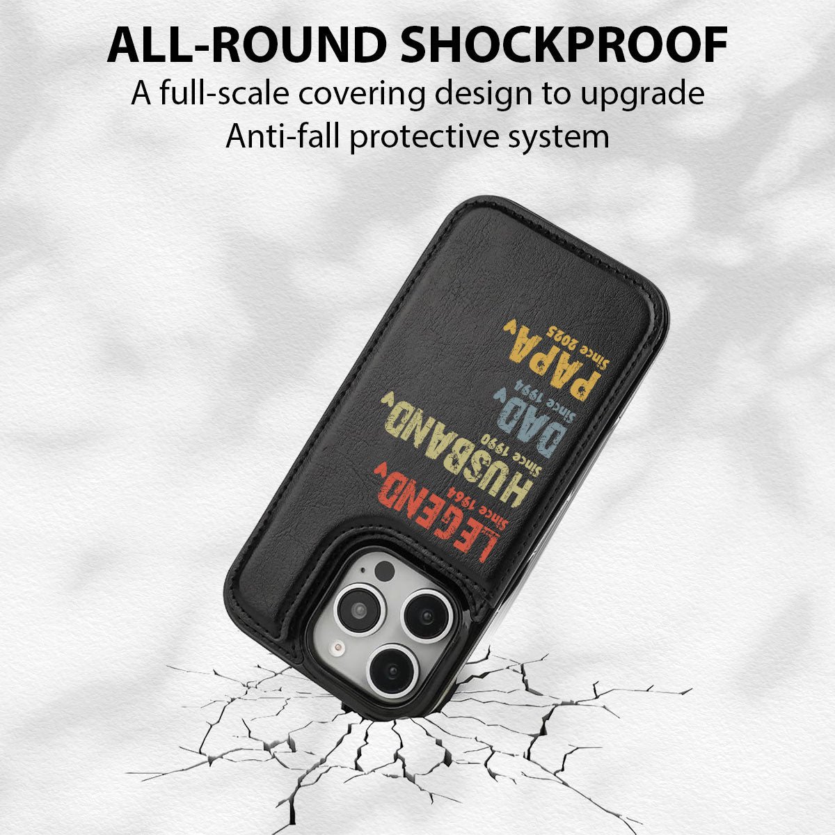 Legend Husband Dad Papa - Personalized Custom Leather Phone Case