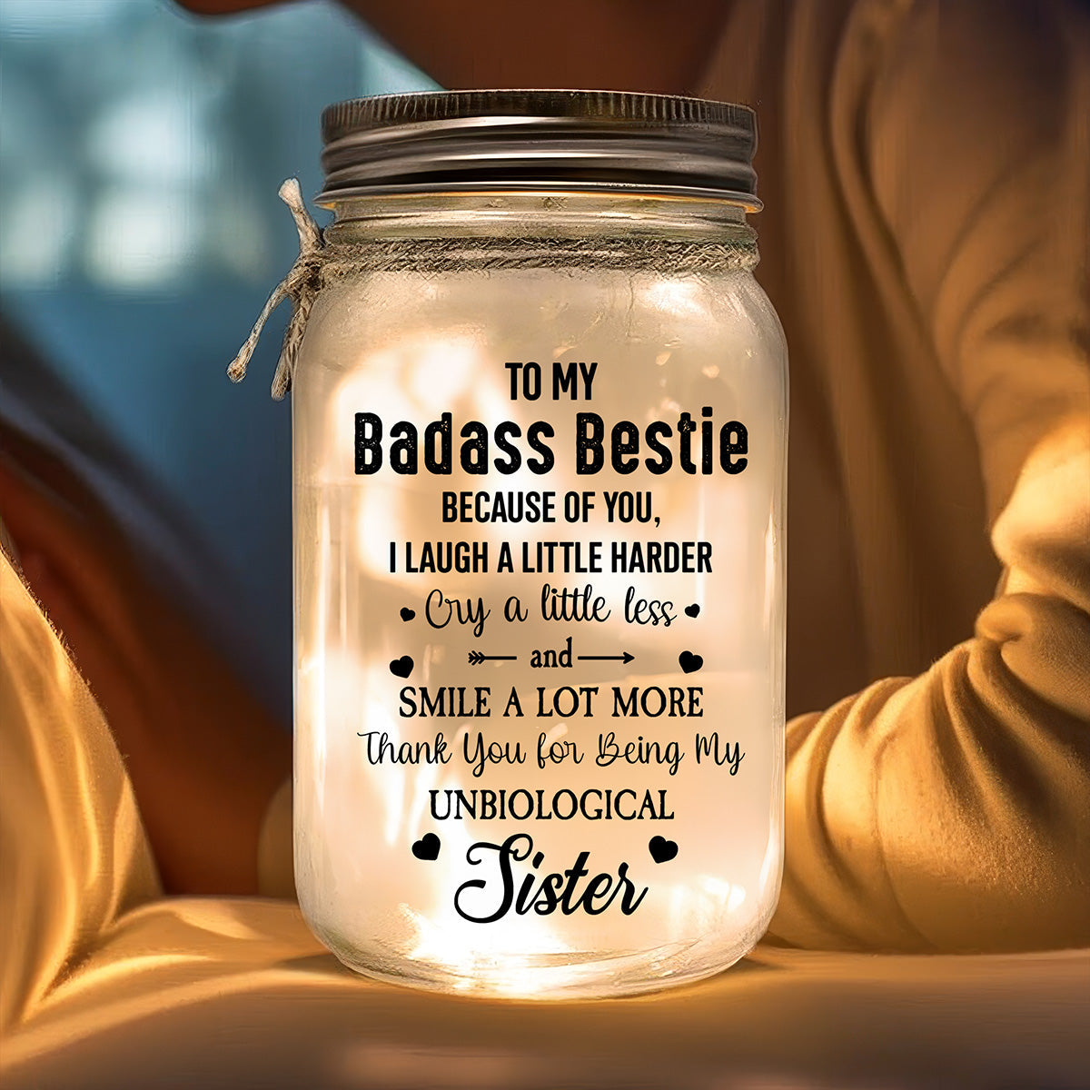 Besties Forever - Personalized Custom Mason Jar Light