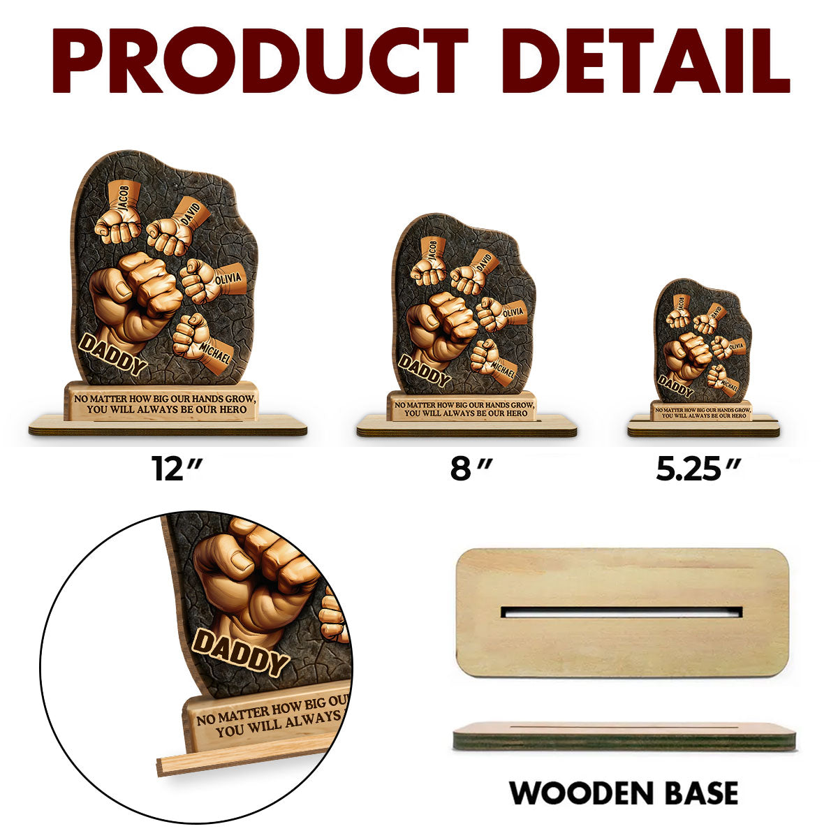 We Will Always Reach For You - Personalized Custom 2-Layer Wood Plaque With Flat Base