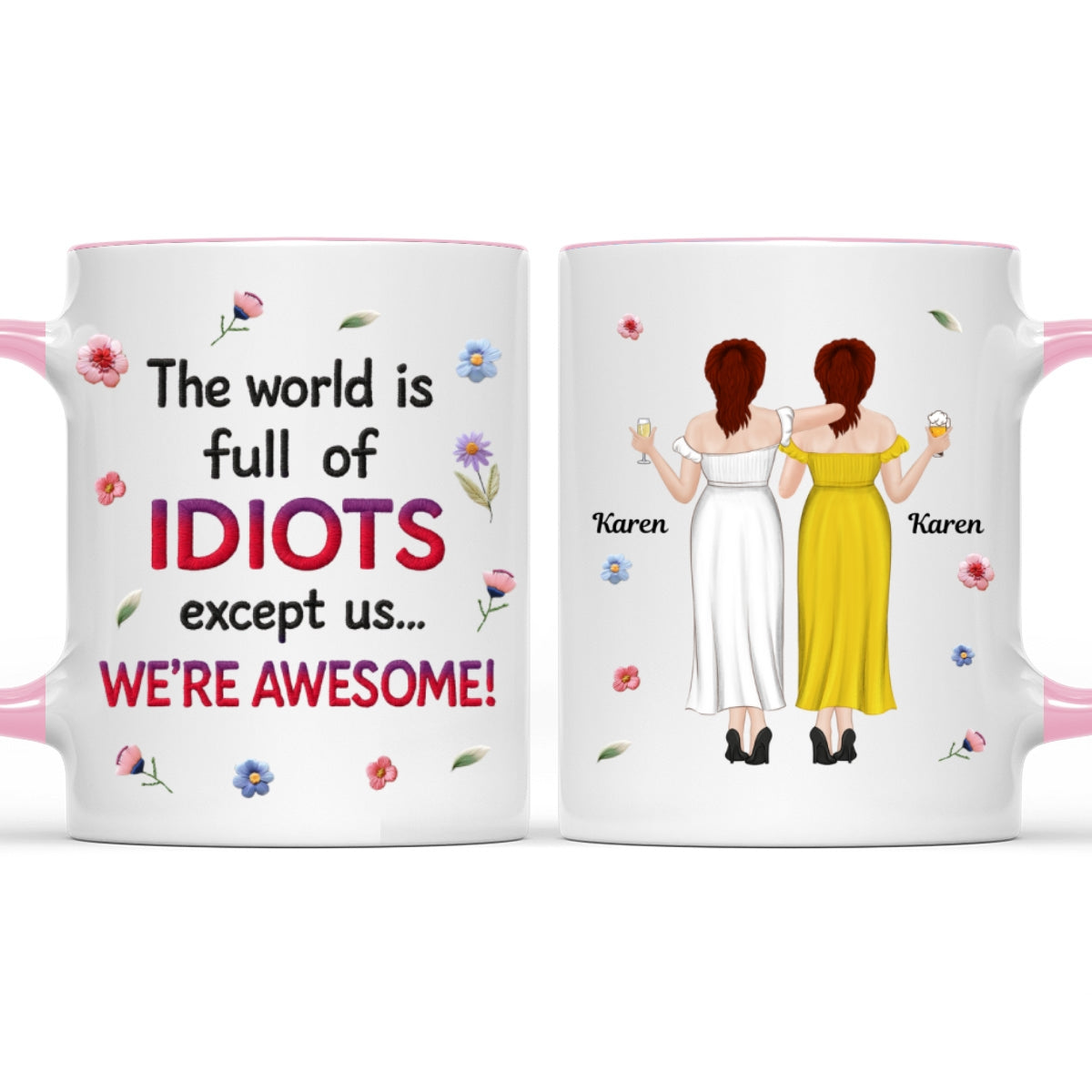 Awesome Besties - Personalized Custom Accent Mug