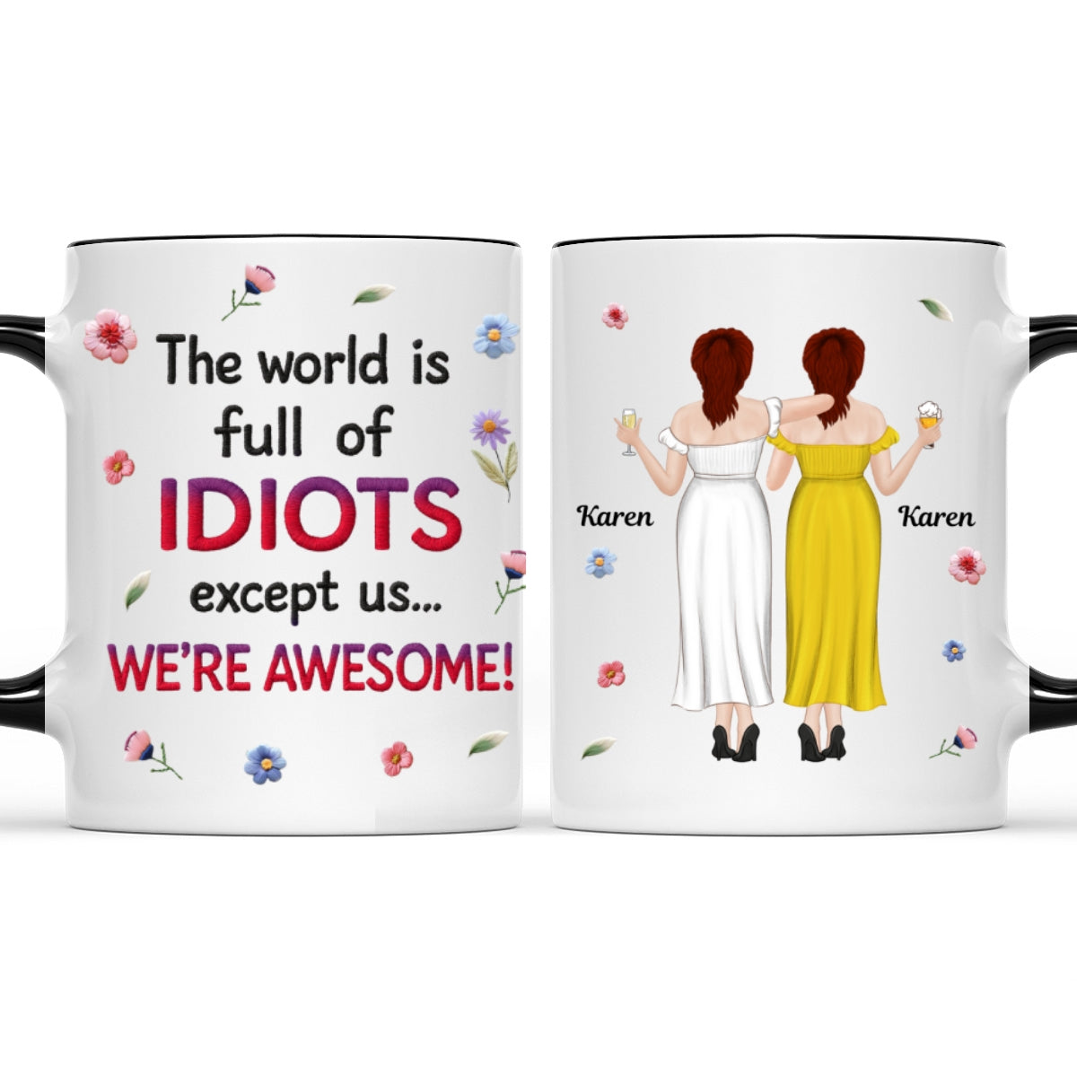 Awesome Besties - Personalized Custom Accent Mug