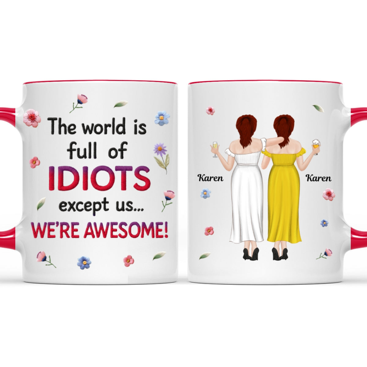 Awesome Besties - Personalized Custom Accent Mug