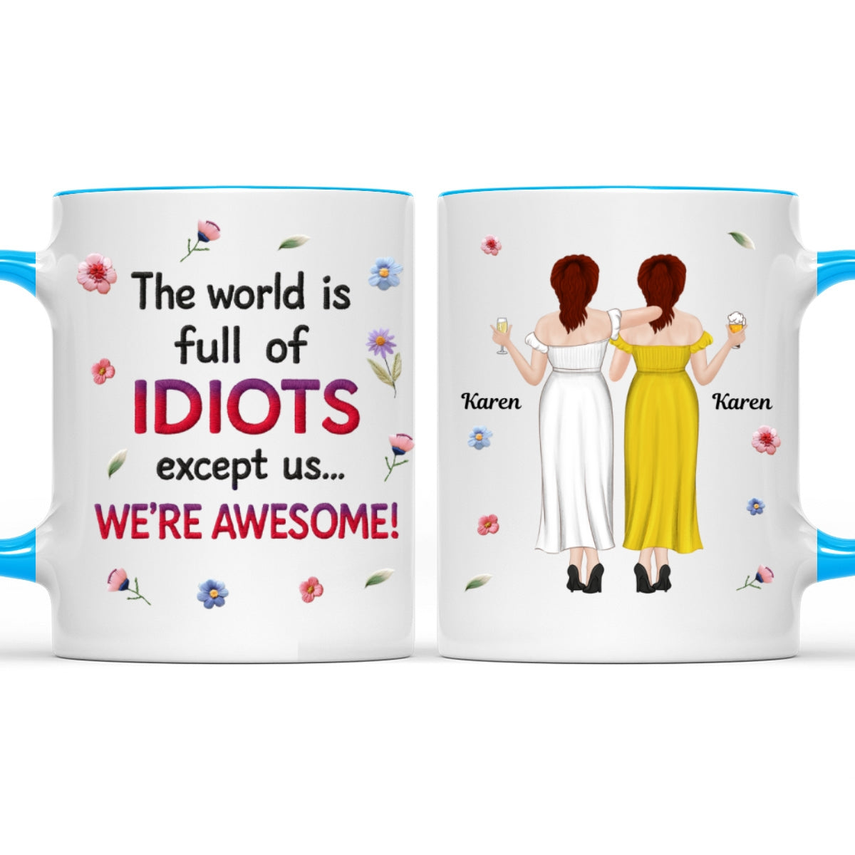 Awesome Besties - Personalized Custom Accent Mug