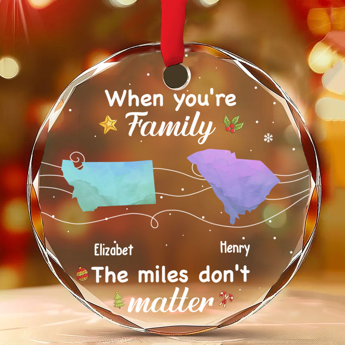 Siblings Forever - Personalized Custom Glass Ornament