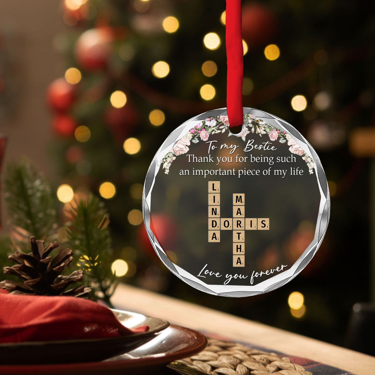 Friends Make Everything Easier  - Personalized Custom Glass Ornament