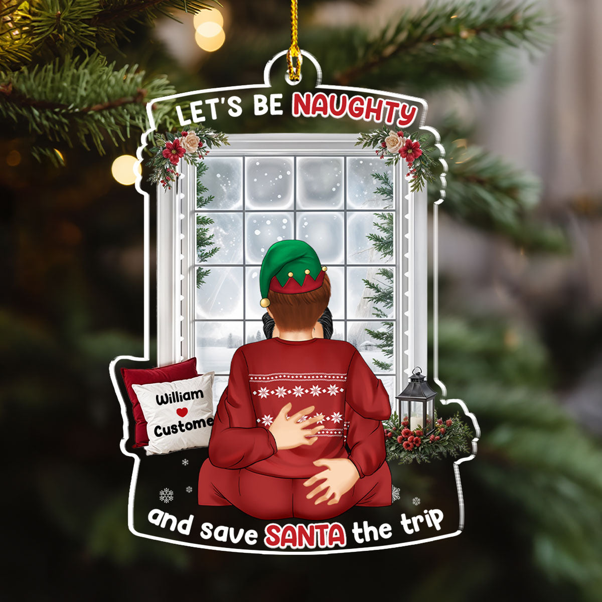 Let Be Naughty Christmas - Personalized Custom Acrylic Ornament