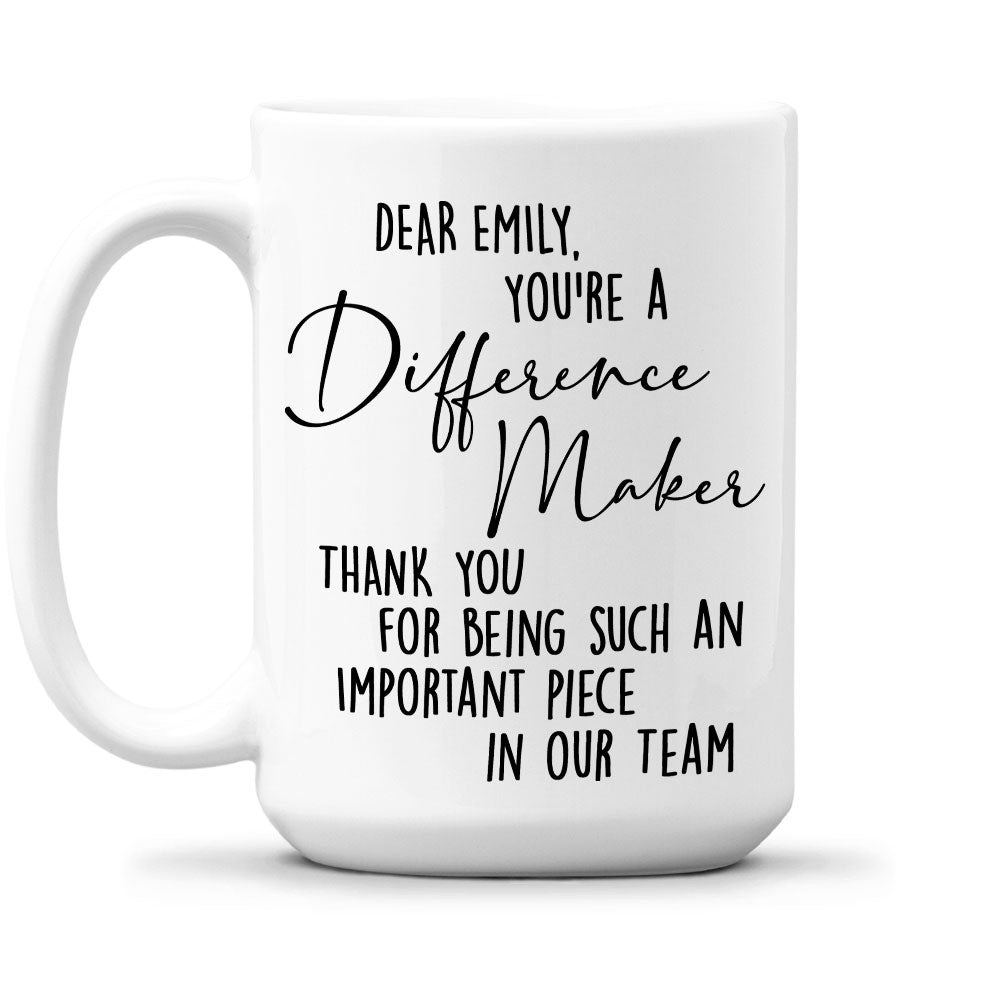 Difference Maker - Personalized Custom Coffee Mug