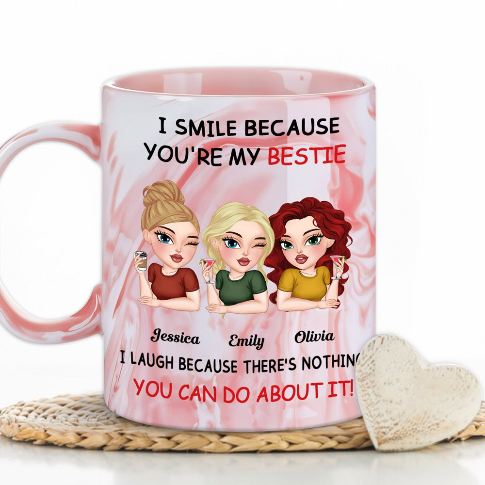 Laugh Together - Personalized Custom Pink Marble Mug