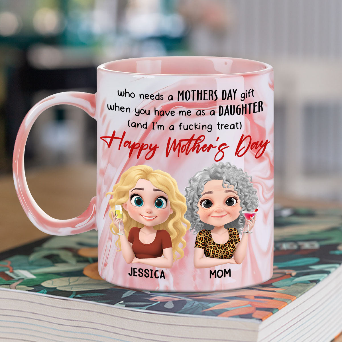 Flawless Child Zero Receipt Needed - Personalized Custom Pink Marble Mug