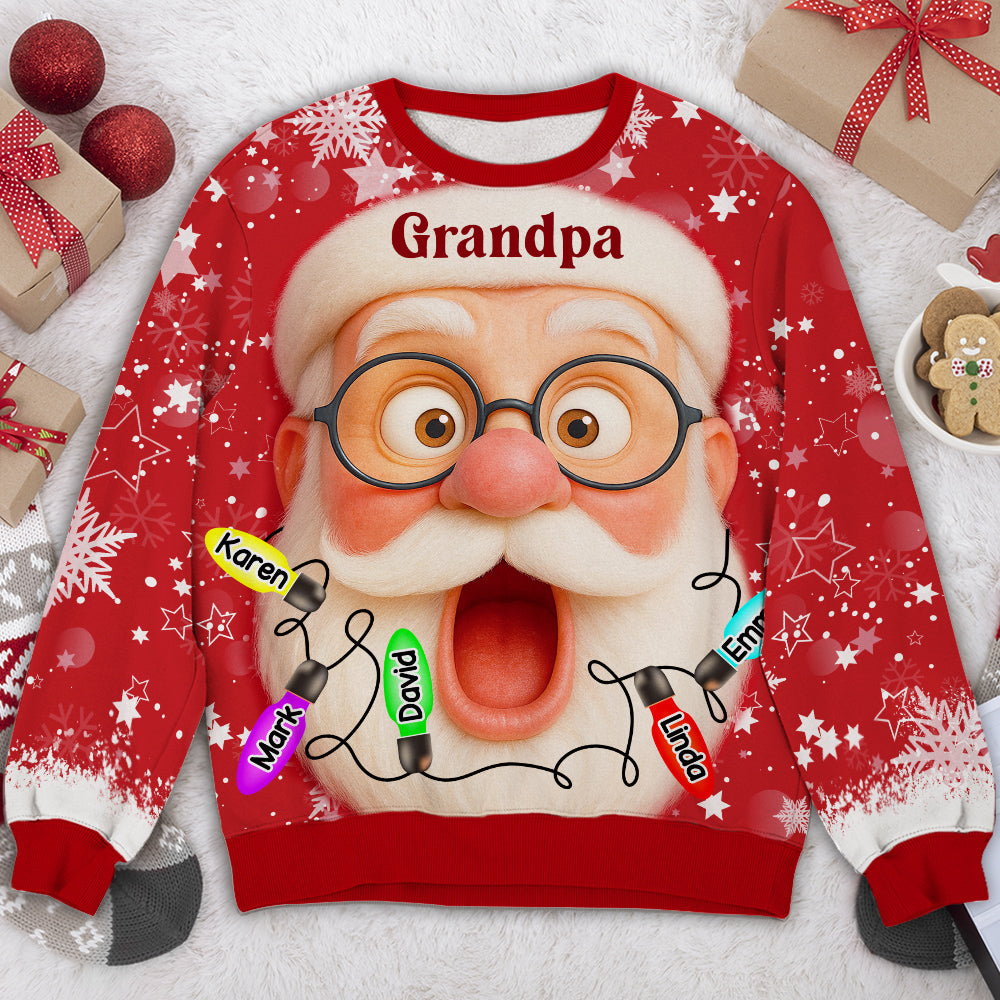 Grandpa And Grandkids Christmas - Personalized Custom All-Over-Print Sweatshirt