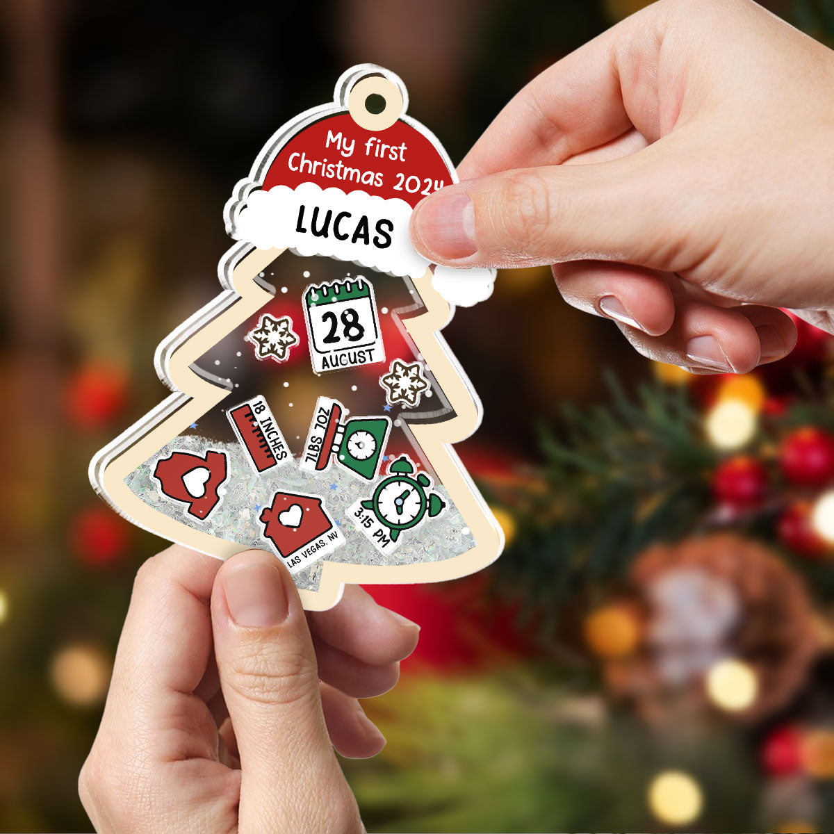 Baby 1st Christmas - Personalized Custom Acrylic Shaker Ornament