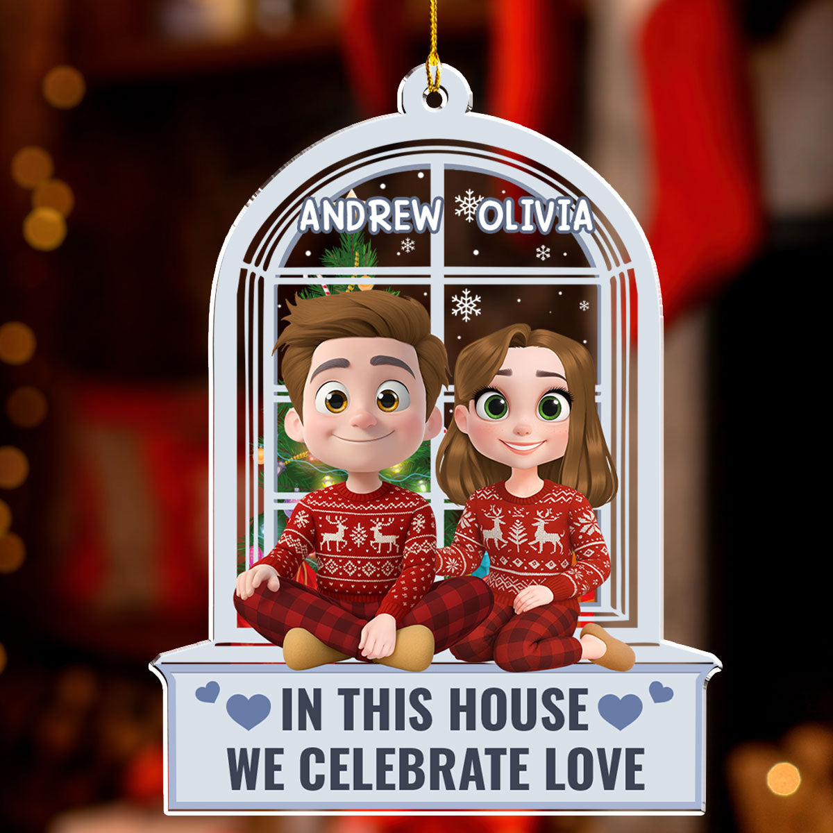 Celebrate Love Window - Personalized Custom Acrylic Ornament