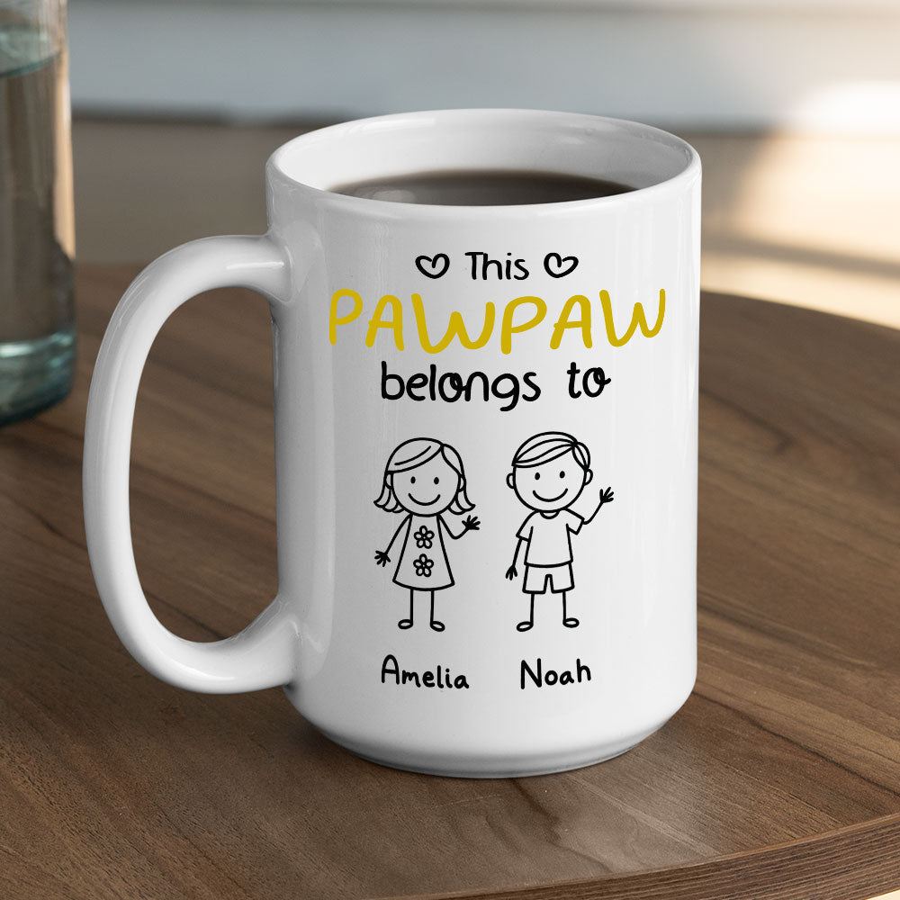 This Grandpa Belongs To Us - Personalized Custom Coffee Mug