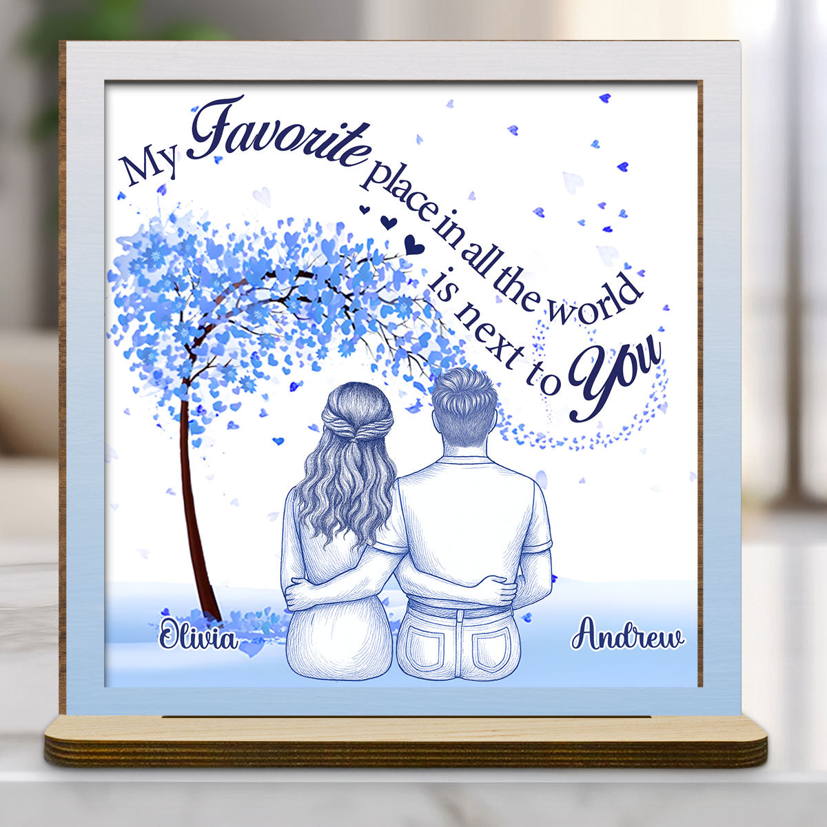 My Favorite Place - Personalized Custom 2-Layer Wood Plaque With Flat Base