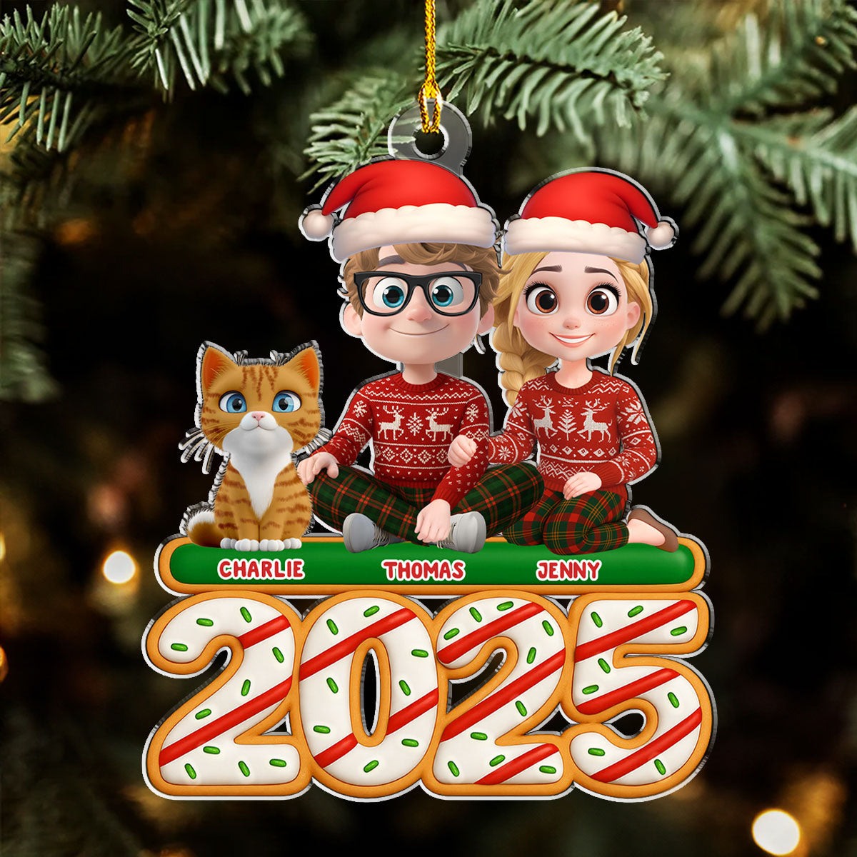 We And Our Cat Tree Cake - Personalized Custom Acrylic Ornament