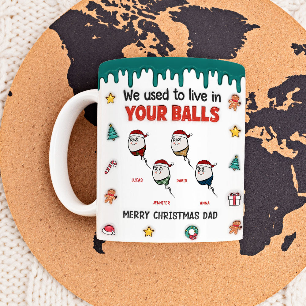 We Used To Lived In Your Balls Merry Christmas - Personalized Custom 3D Inflated Effect Mug