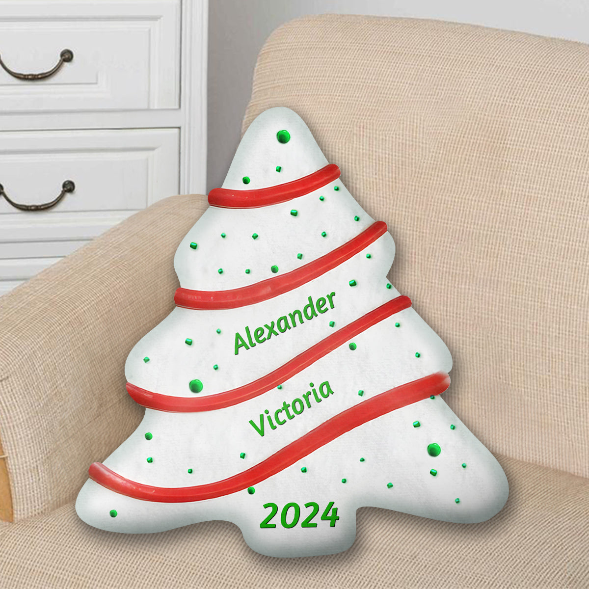 Soft Christmas Tree Cake - Personalized Custom Shaped Pillow