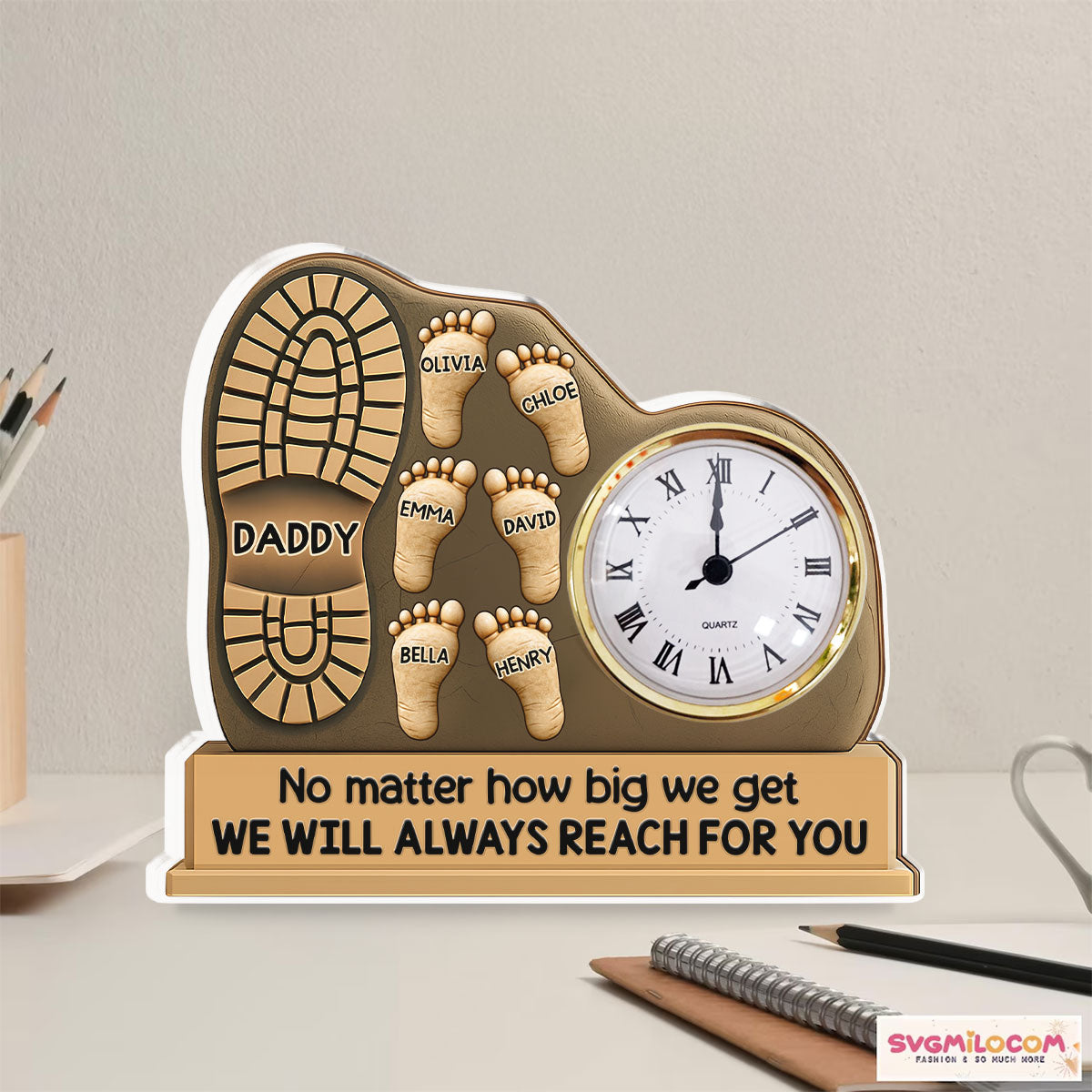 We Will Always Reach For You - Personalized Custom Acrylic Desk Clock Plaque