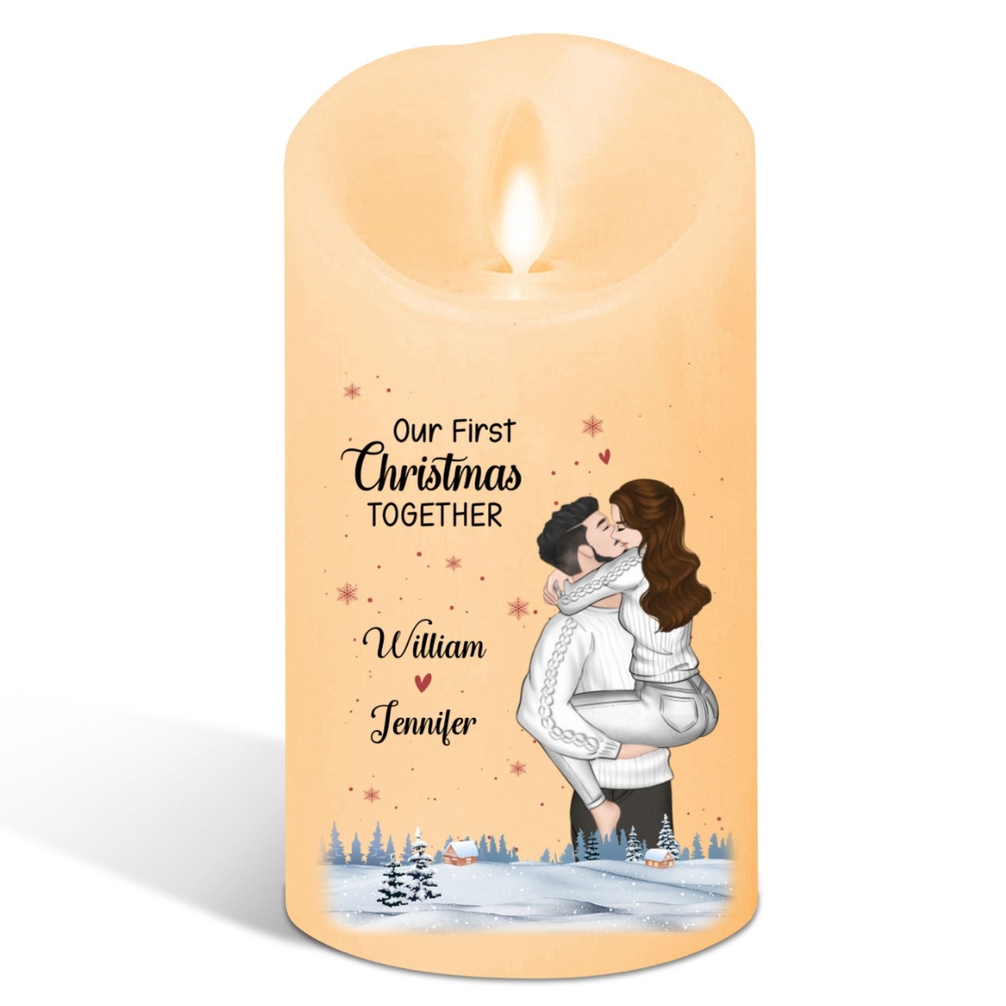 Our First Christmas Together - Personalized Custom LED Candle